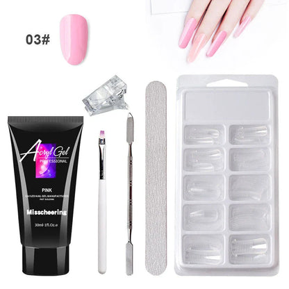 Painless Extension Gel Nail Art Set with UV/LED lamp and leather case
