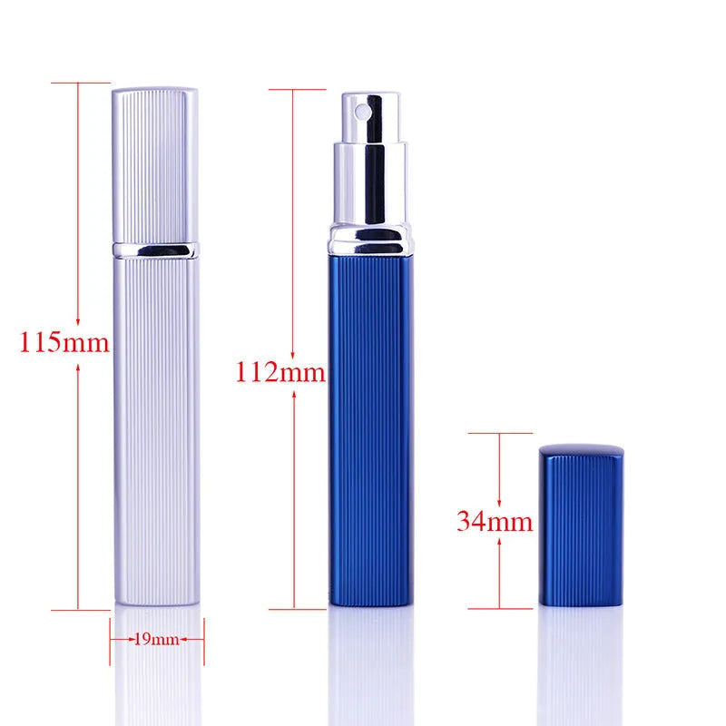 12ml aluminium perfume tube empty bottle with glass liner, lipstick type, square design, gold colour