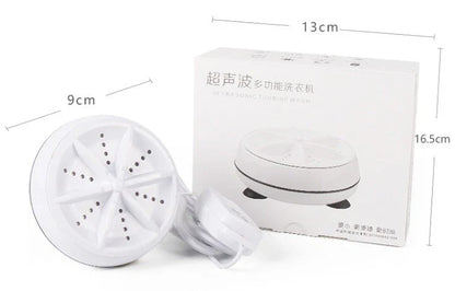 Mini portable ultrasonic washing machine with USB power for travel and small spaces