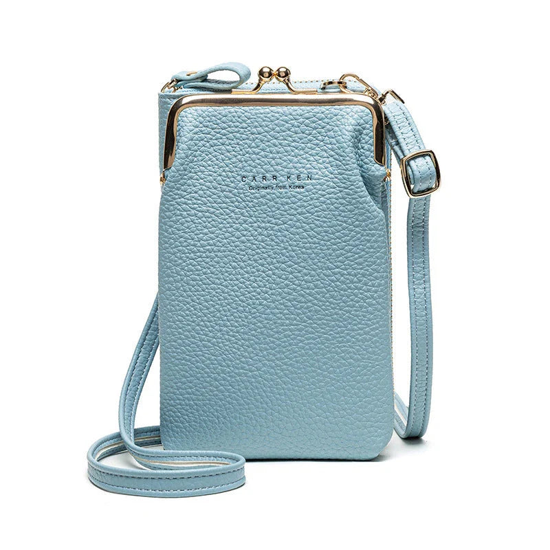 Stylish lychee pattern shoulder bag with a spacious interior and comfortable strap for everyday use