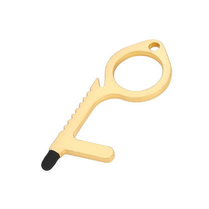 Alloy protective door opener keychain in various colours, 7.9cm in size