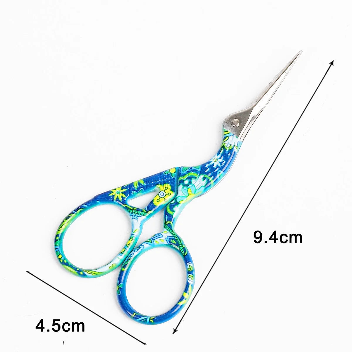 Stainless steel retro scissors in crane shape for precise cutting, available in multiple colours