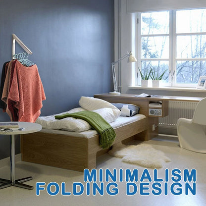 Folding clothes rack with minimalist design for saving space in small rooms and apartments