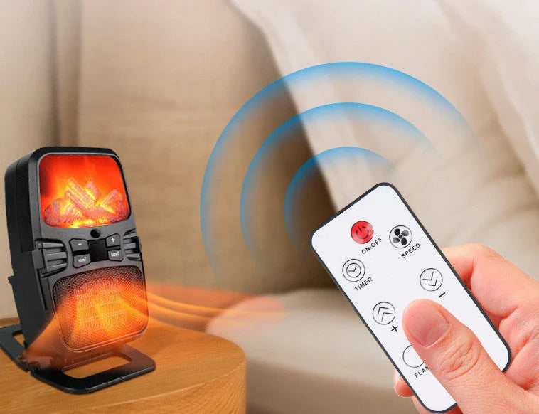 1000W portable electric heater with remote control and safety features