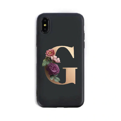 Alphabet silicone phone case showing individual letter design with TPU construction for iPhone protection