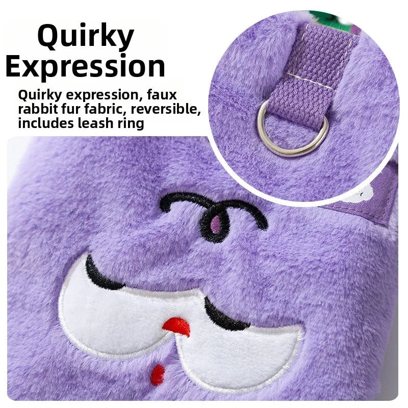 Autumn winter Korean pet hoodie with cute cartoon bear design and scarf in pink, shown on small dog
