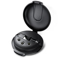 Black 3-in-1 magnetic retractable car phone charger and holder with 1 metre cable