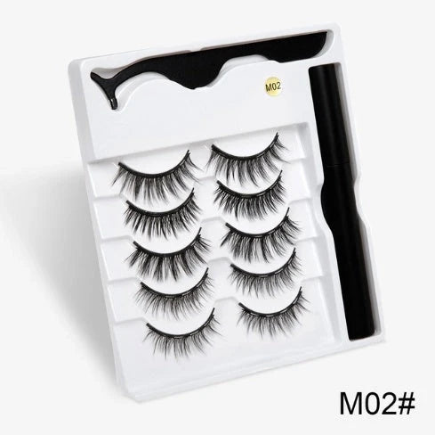 Magnetic false eyelashes set for easy, glue-free application