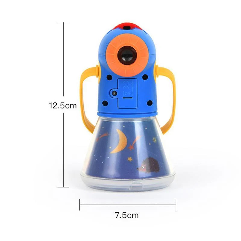 Blue multifunctional children's night lamp with story projector for early education