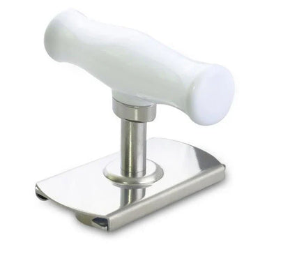 Adjustable stainless steel bottle opener with white PP handle