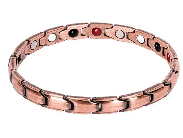 Stylish therapy bracelet with metal design for arthritis pain relief, weight loss, and energy boost