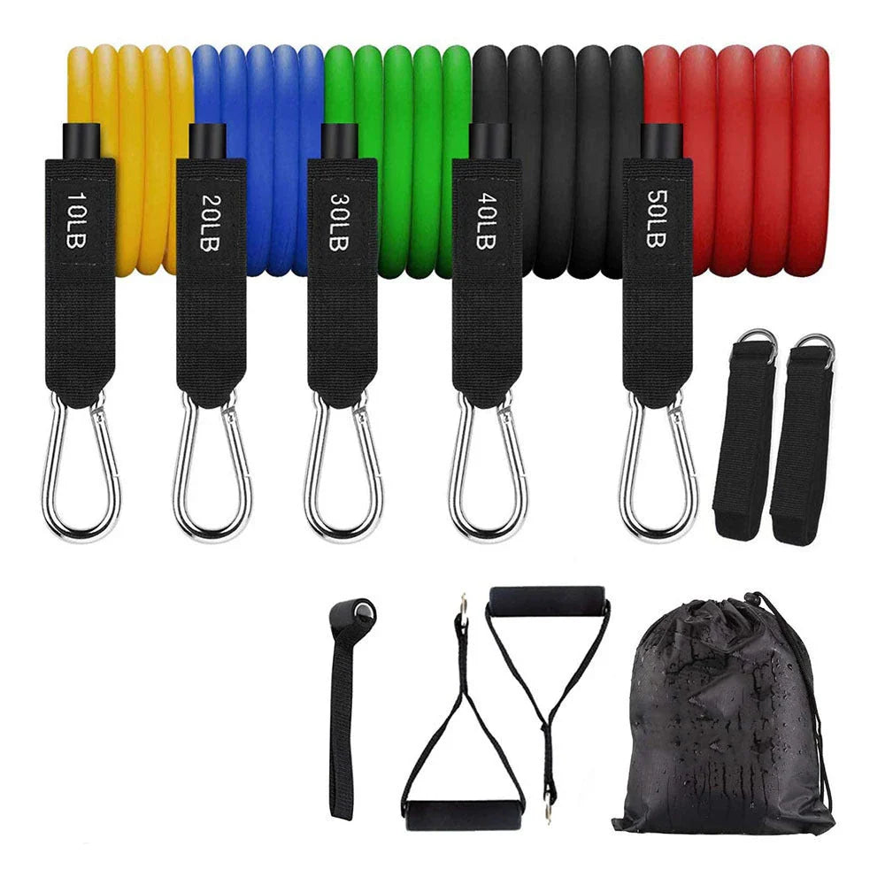 Premium resistance bands in various resistance levels for full-body toning and strengthening exercises