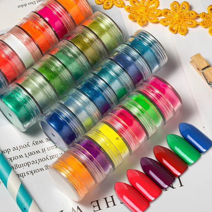 6-colour fluorescent pearl powder set, 1g glitter portions for firework blooming effects in crafts