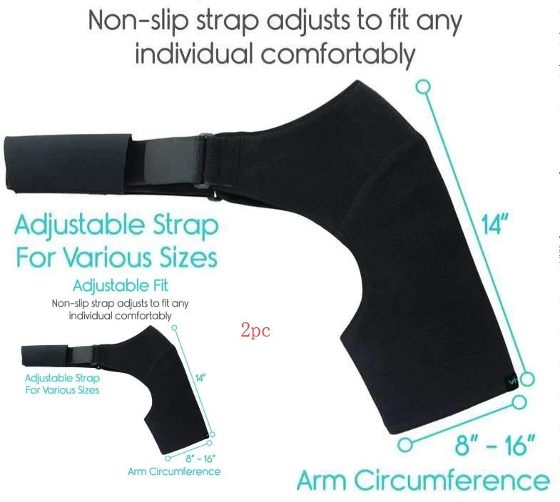 Adjustable neoprene shoulder support brace for arthritis and dislocation pain relief