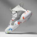 Men's camouflage striped sneakers with mesh upper and vulcanised rubber sole