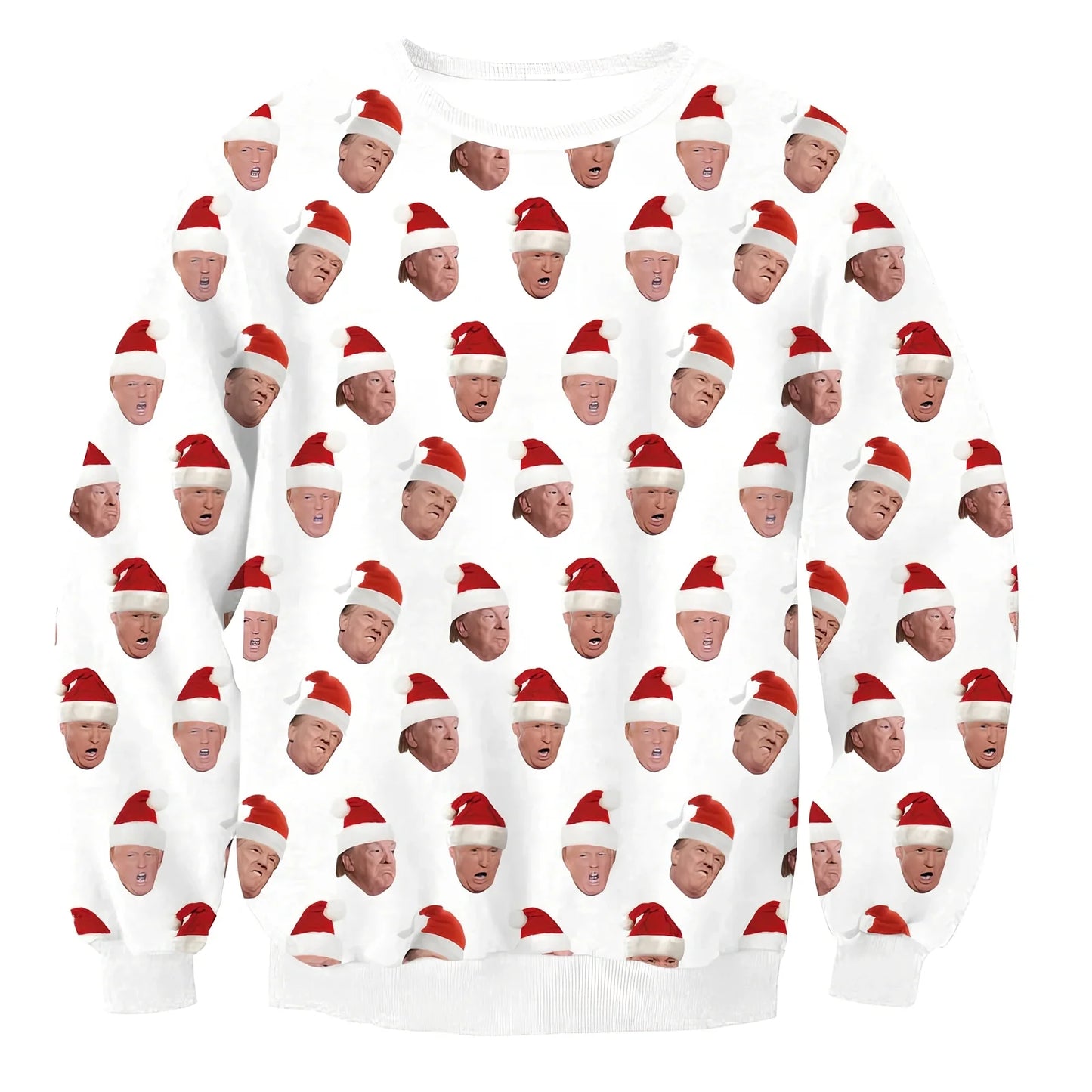 Cartoon Vacation Santa Elf pullover in cotton, full sleeves 60-70cm, O-neck for women and men, casual winter top sizes S-XL