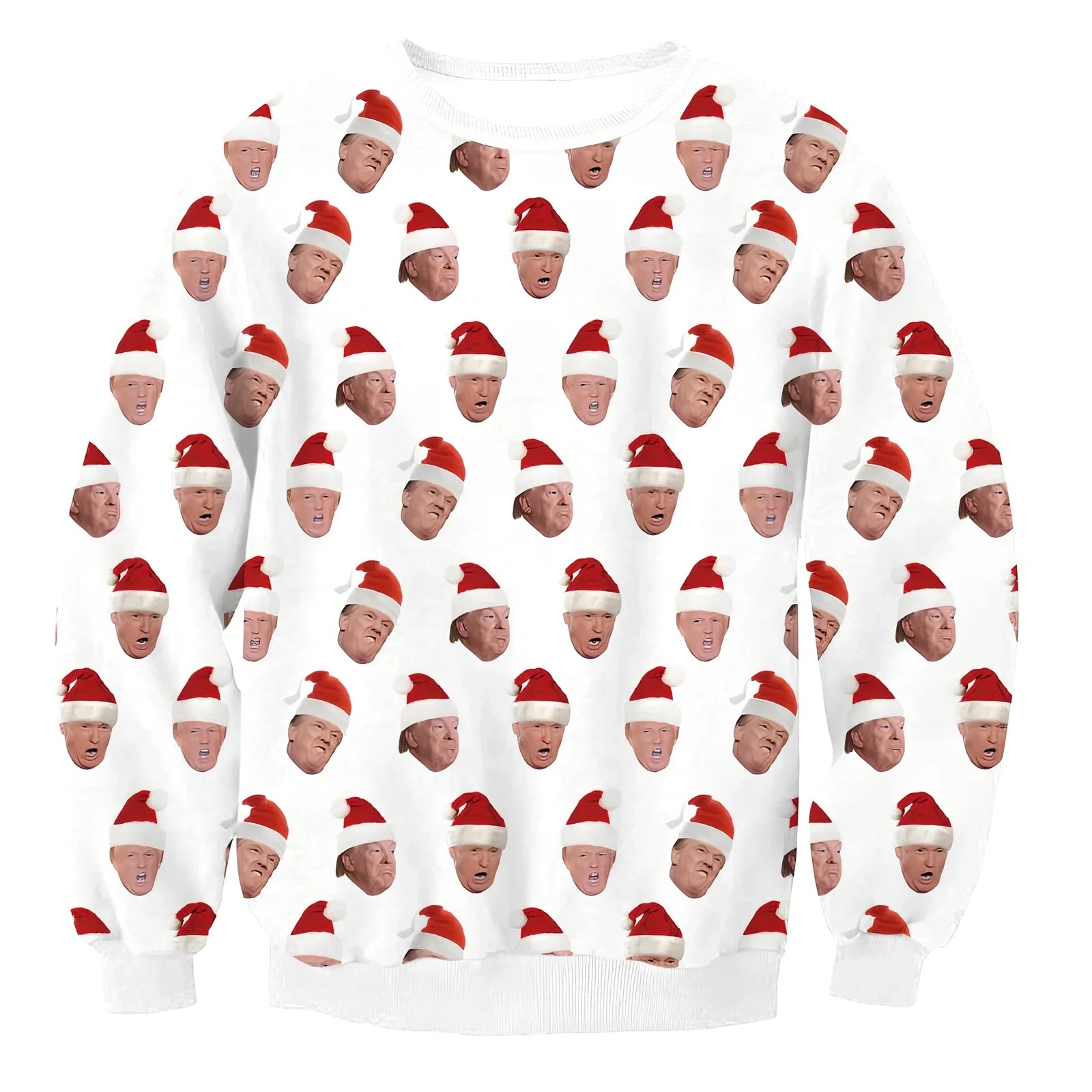 Cartoon Vacation Santa Elf pullover in cotton, full sleeves 60-70cm, O-neck for women and men, casual winter top sizes S-XL