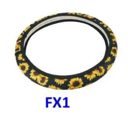 Neoprene car steering wheel cover in diving fabric, universal fit for 38-40cm wheels, multiple colours including green and stripe