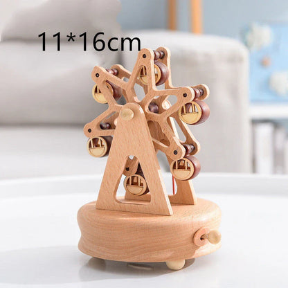 Innovative rotating wooden music box with Yunsheng movement, European-style design