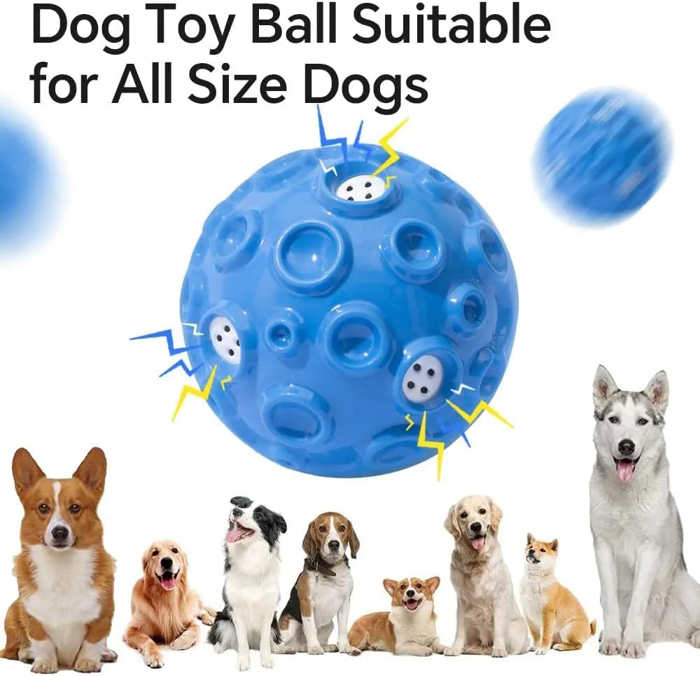 Coloured rubber dog toy ball with a bumpy surface for aggressive chewers and teeth cleaning.