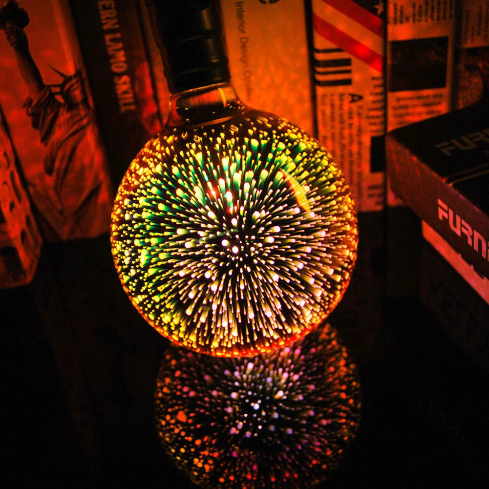 Vibrant 3D Fireworks LED Bulb - Eco-Friendly Home Lighting for Kiwi Celebrations