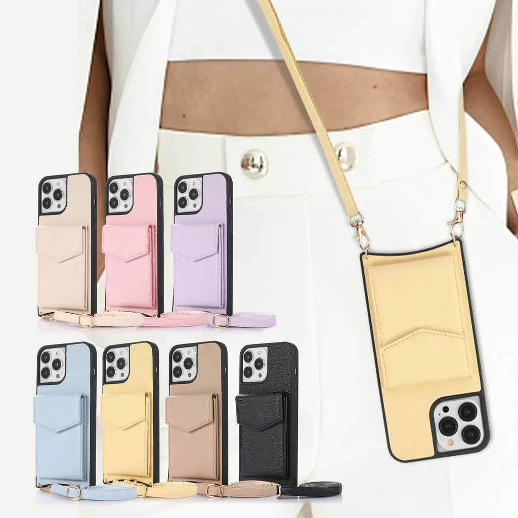 Simple solid colour TPU leather iPhone case shown in multiple colour options