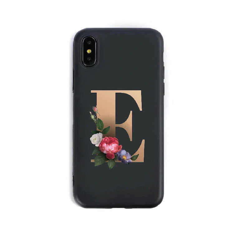 Alphabet silicone phone case showing individual letter design with TPU construction for iPhone protection