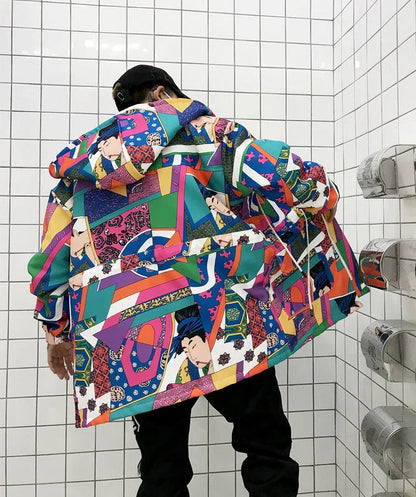 Graffiti trench coat in 100% cotton with unique design