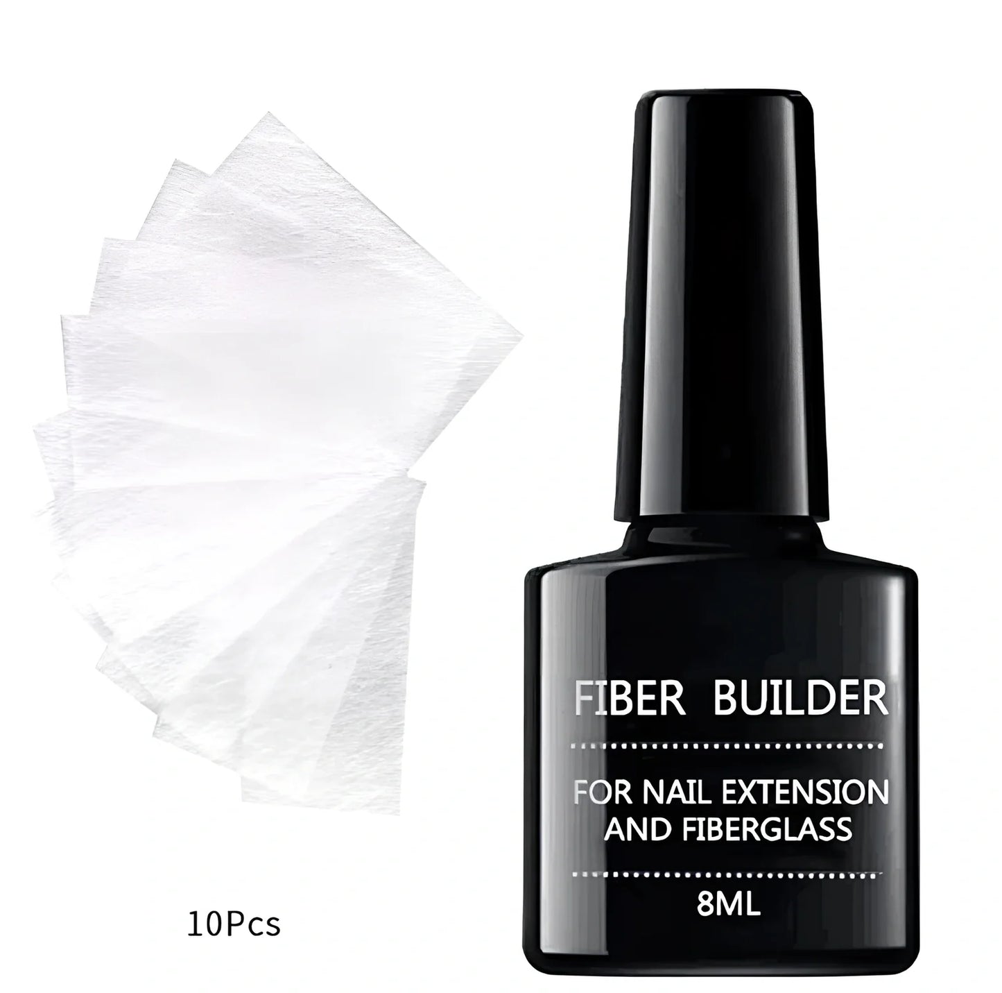 20 units silk fiberglass nail extension pieces 8cm x 4cm with 8ml glue and scrub file for UV DIY manicures