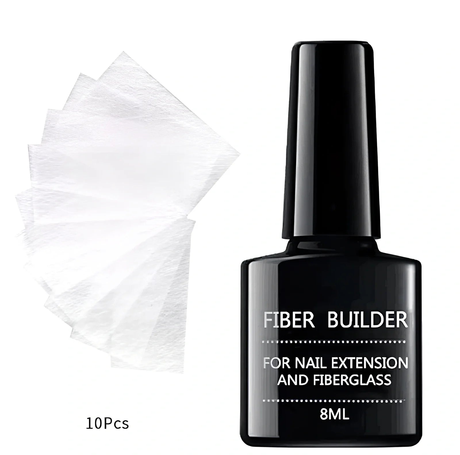 20 units silk fiberglass nail extension pieces 8cm x 4cm with 8ml glue and scrub file for UV DIY manicures