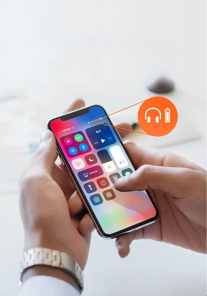 Smart noise cancelling wireless headphones in black with charging case and silicone ear tips