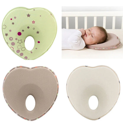 Newborn anti-roll pillow in love shape, prevents flat head syndrome, 21*19*3cm