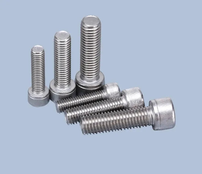 Stainless steel cartridge mounting kit with allen bolts, nuts, washers, and keys for turntable