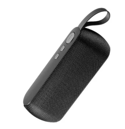 Q106 Bluetooth speaker phone card subwoofer in Black on a white background, showing front speaker grille and control buttons