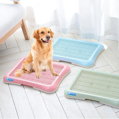 Antibacterial puppy potty tray in pink, light green, and blue, dimensions 47*34*5cm