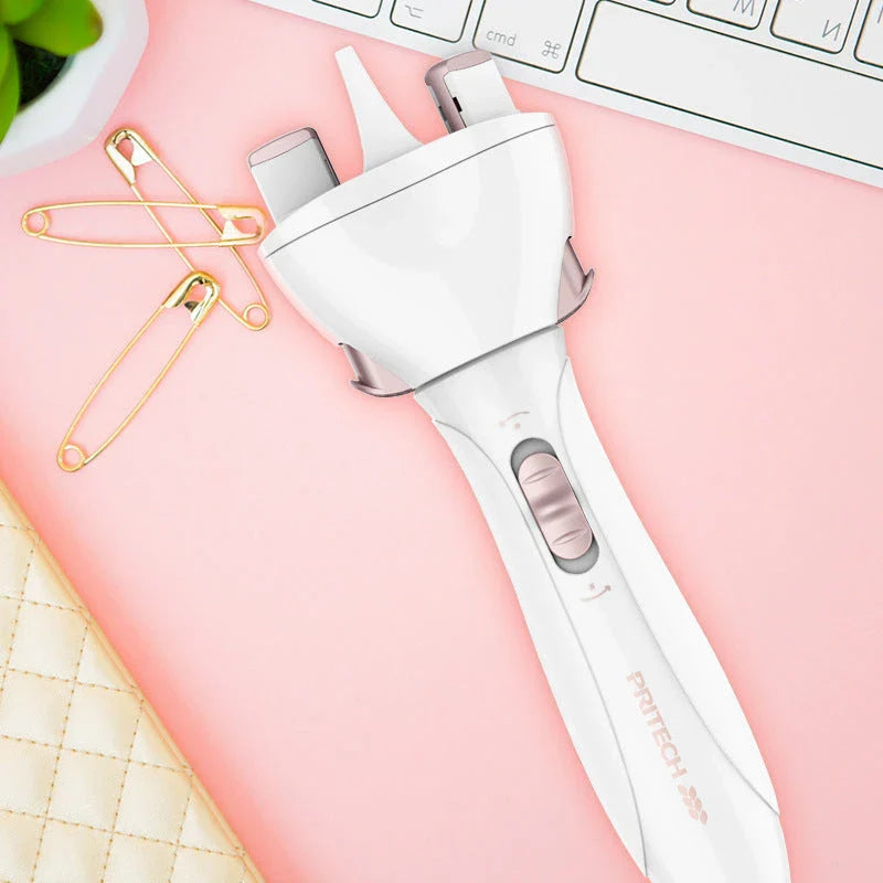 Fast automatic hair styler with 360-degree rotation and hair hook design