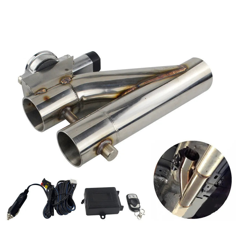 Electronic dual valve exhaust cutout in 304 stainless steel with CNC flange and remote control for car exhaust modification