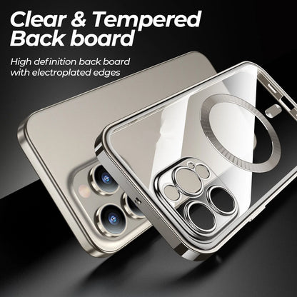 Metal buckle magnetic wireless charging full cover phone case for iPhone models in various colors