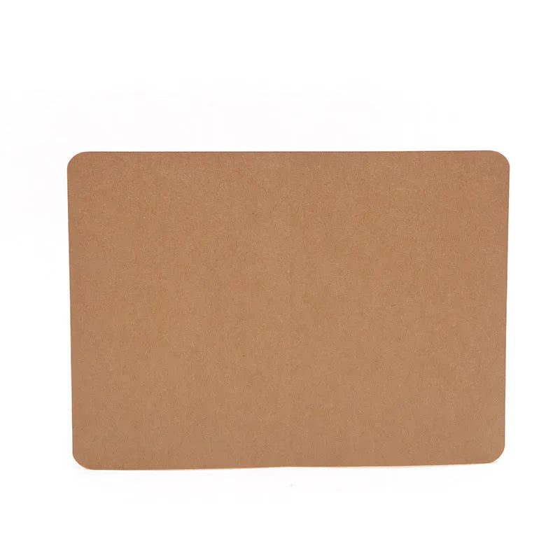 A pack of 100 folded kraft paper greeting cards in 10x15cm size, showing colour options: black, cowhide brown, and white.