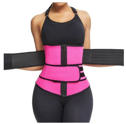 Neoprene Sports Slimming Waist Belt in black, red, blue, and purple for workout support