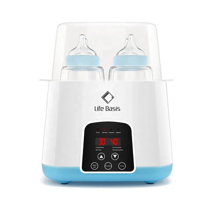 Automatic baby bottle warmer with multi-function heating and sterilizing capabilities