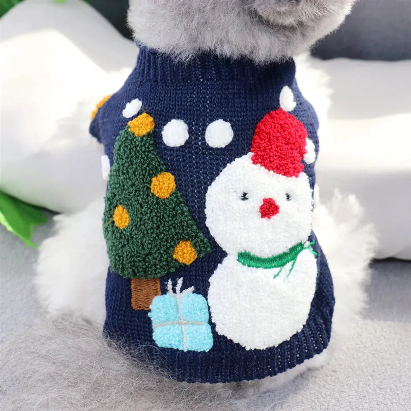 Short autumn winter pet sweater for dogs in unisex polyester casual style showing colour options and sizes