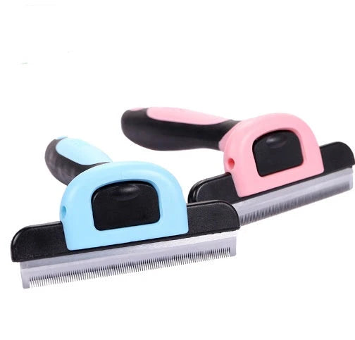 Blue and Pink Pet Hair Removal Comb for long straight hair, sizes S, M, L