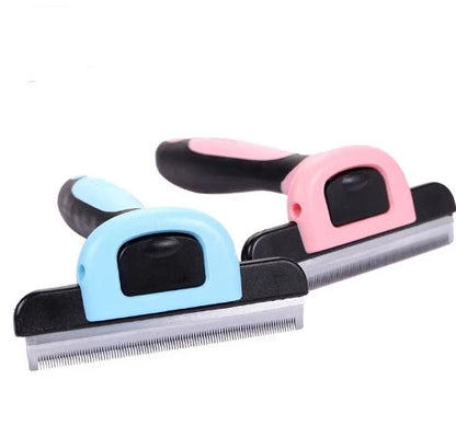 Blue and Pink Pet Hair Removal Comb for long straight hair, sizes S, M, L