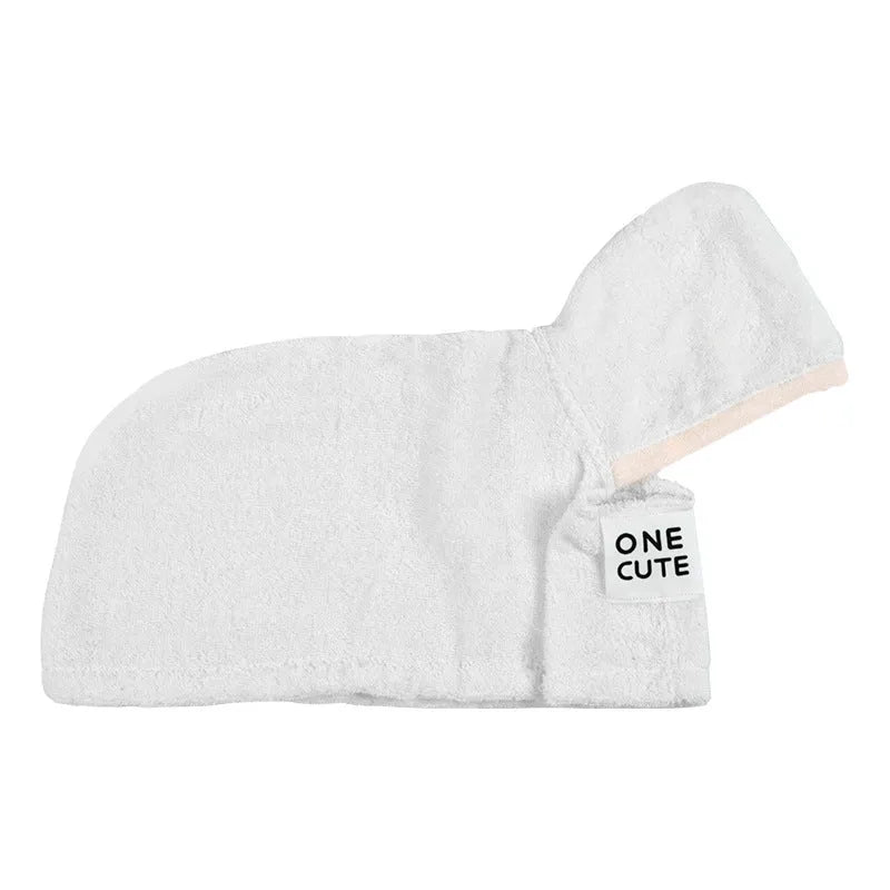 White cotton hooded wrap towel for pets, available in sizes S and M, used for drying dogs and cats after bath or walk