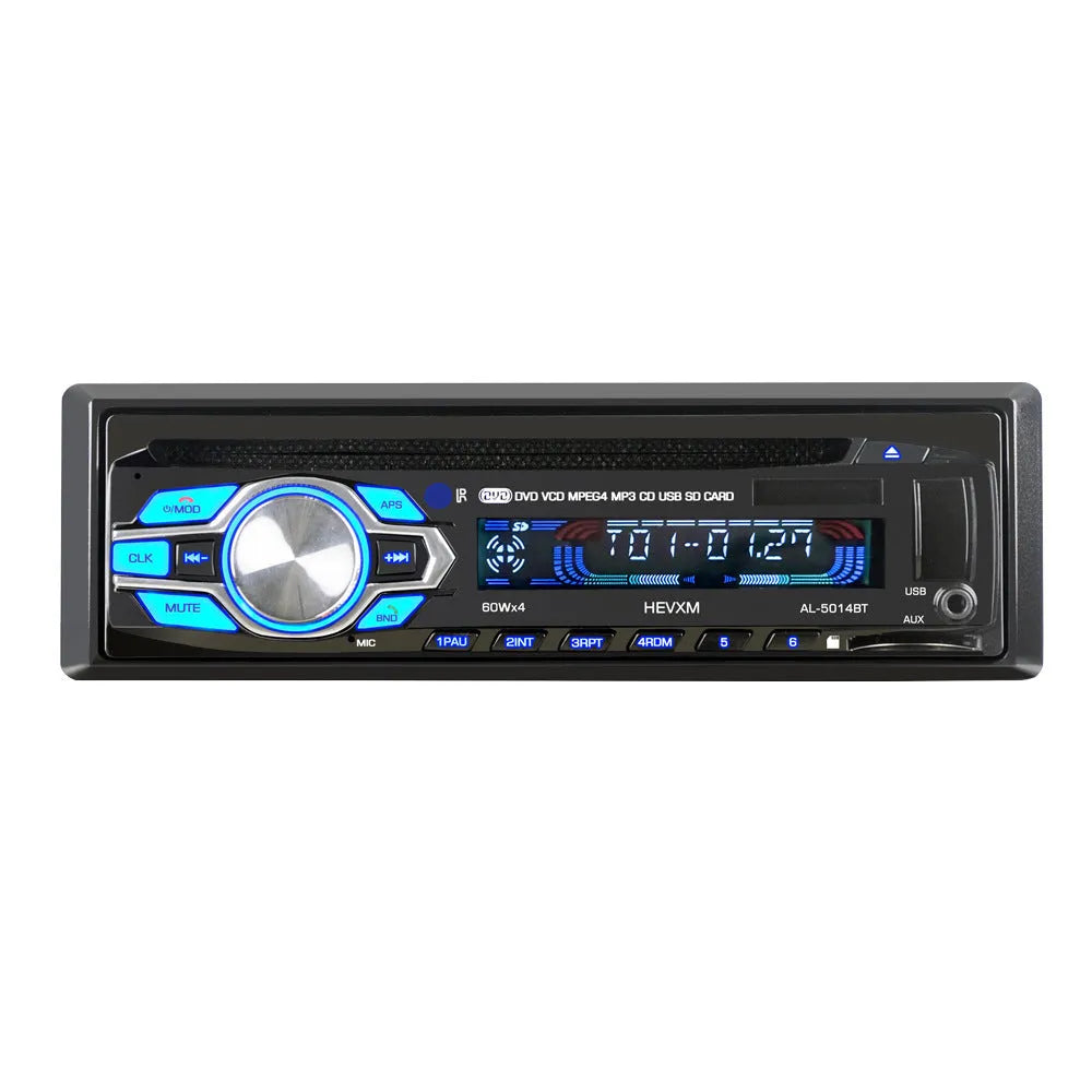 12V car Bluetooth CD player with USB SD AUX and FM radio in black front panel