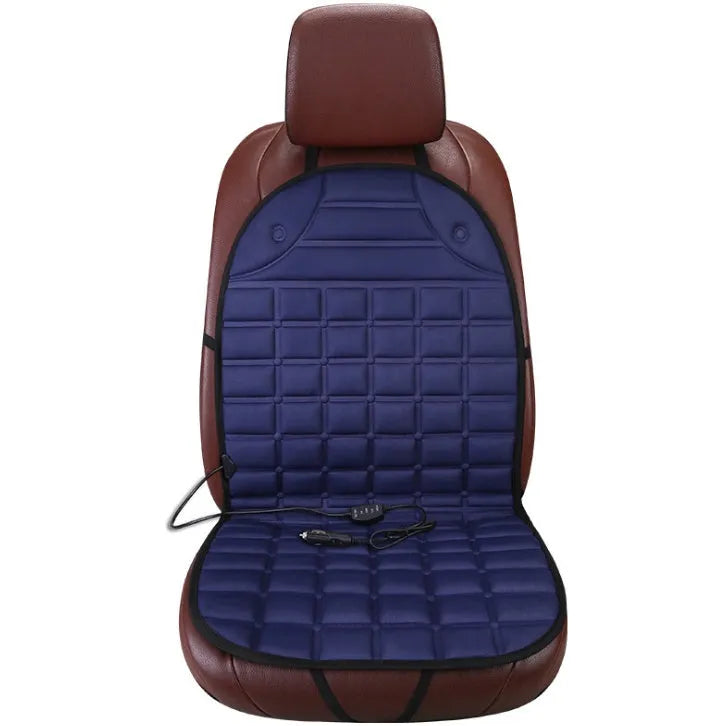 12V car heated seat cushion in black, size 55x46x48cm, with power line and fuse