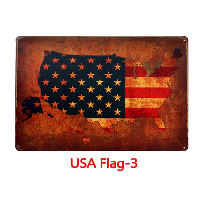 Retro tin painting wall decoration with American retro style, dimensions 30cm x 20cm x 0.9cm