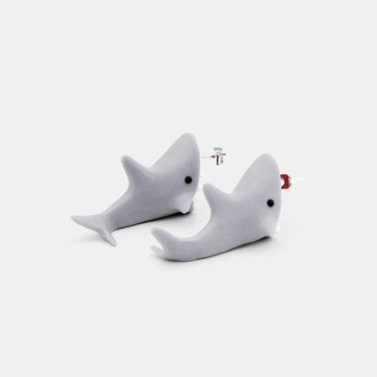 Handmade Cartoon Sharks Bite 3D Stud Earrings in vibrant colours with detailed design