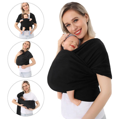 Multi-functional baby carrier wrap scarf in various colors for secure and comfortable baby carrying